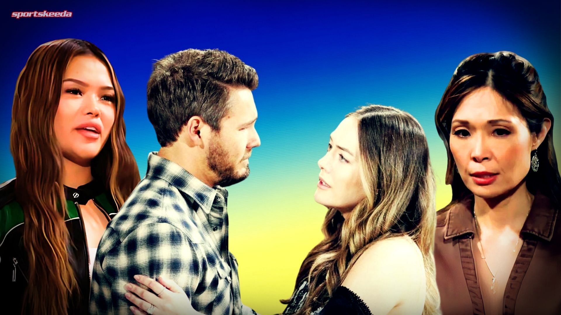 Luna, Hope, Liam and Li on The Bold and the Beautiful (Custom edit by Sportskeeda, Original Image [CBS])