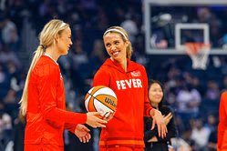 Lexie Hull gushes as Sophie Cunningham rocks in Damian Lillard’s fiery “Dolla Red” kicks