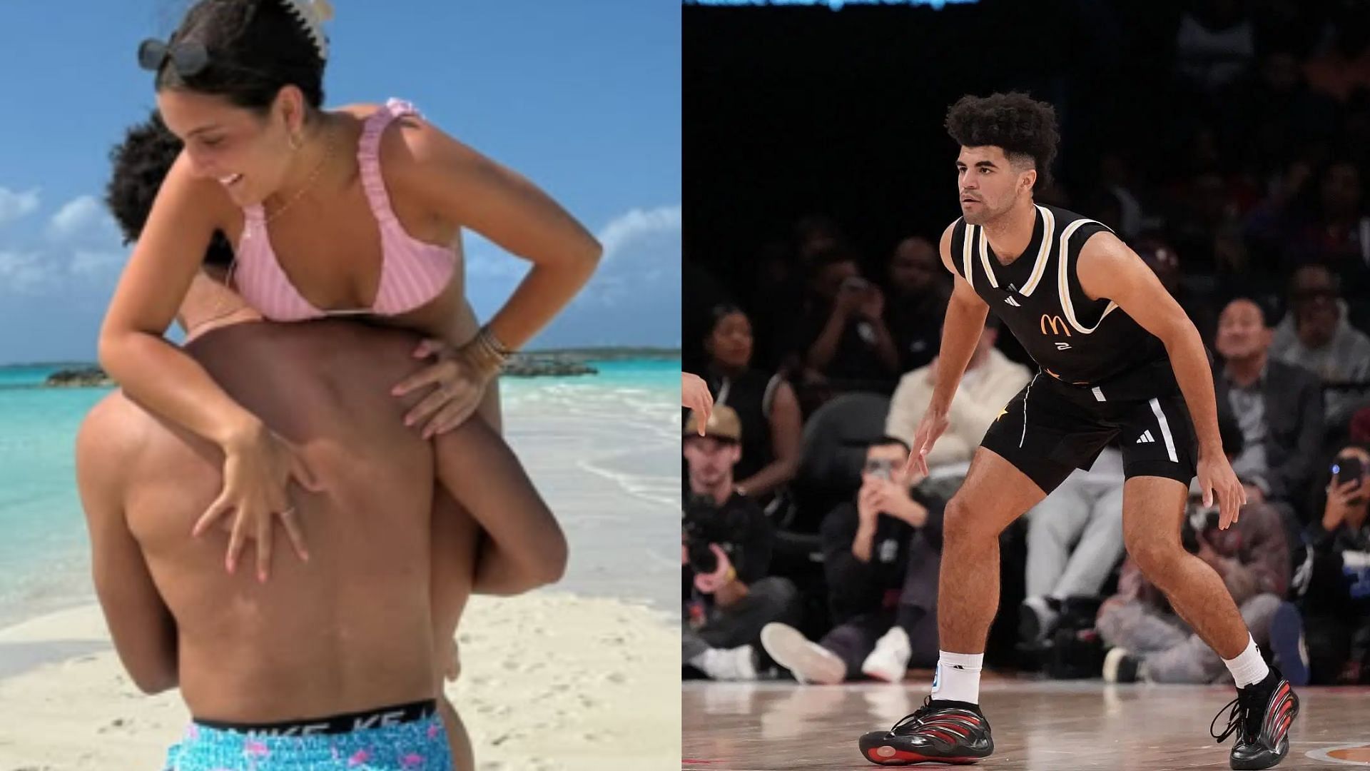 Duke freshman Cayden Boozer receives heartfelt message from girlfriend Gianna Torres on special day (Image via Instagram @caydenboozer, Getty)