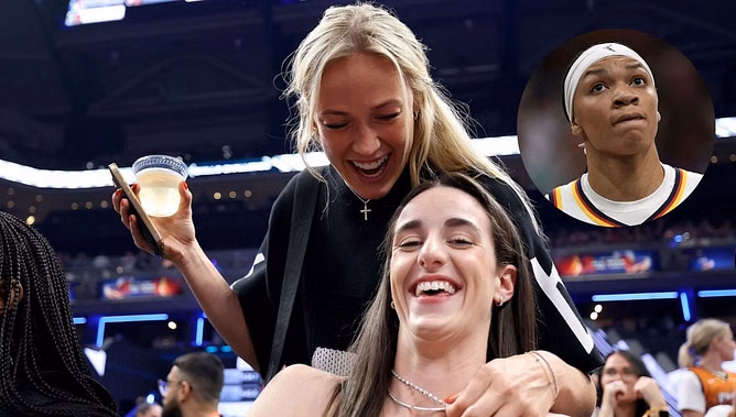Caitlin Clark forces $217,640 rookie to jump over Sophie Cunningham during celebratory moment in practice