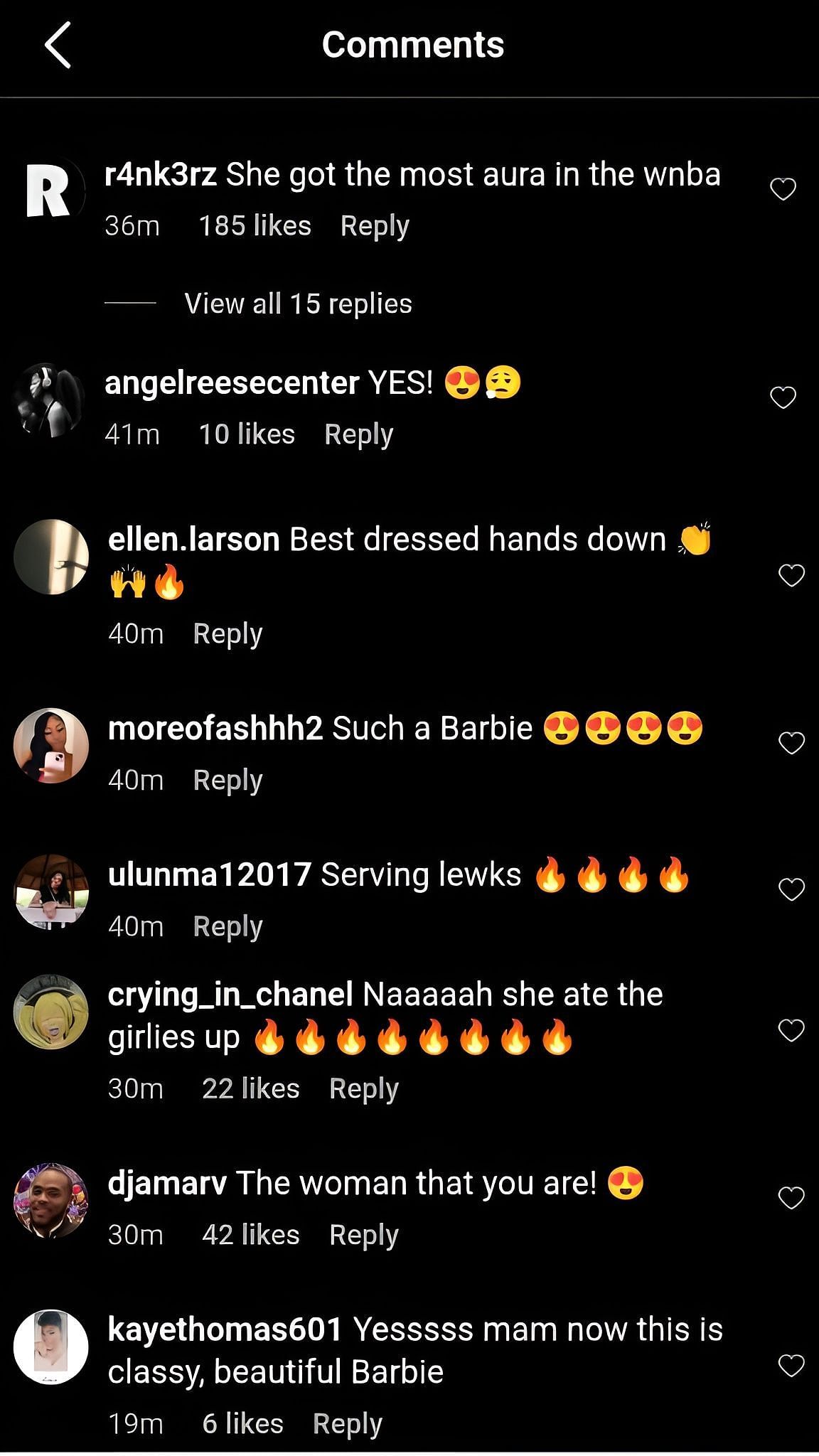 Fan comments on Reese&#039;s Orange Carpet appearance.