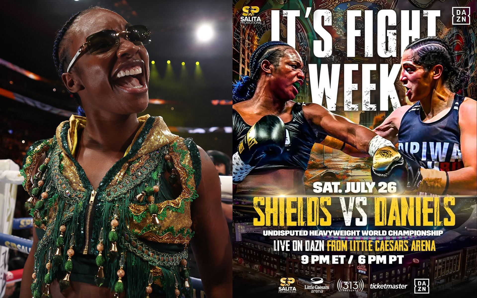 Claressa Shields takes on Lani Daniels next. [Images courtesy: Getty and @claressashields on Instagram]