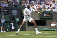 In Picture: Tiafoe in action at Wimbledon(Getty)
