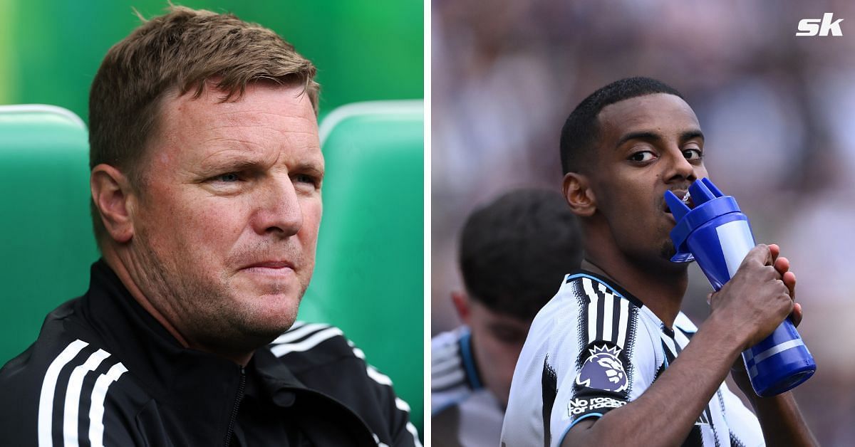 Eddie Howe (left) and Alexander Isak