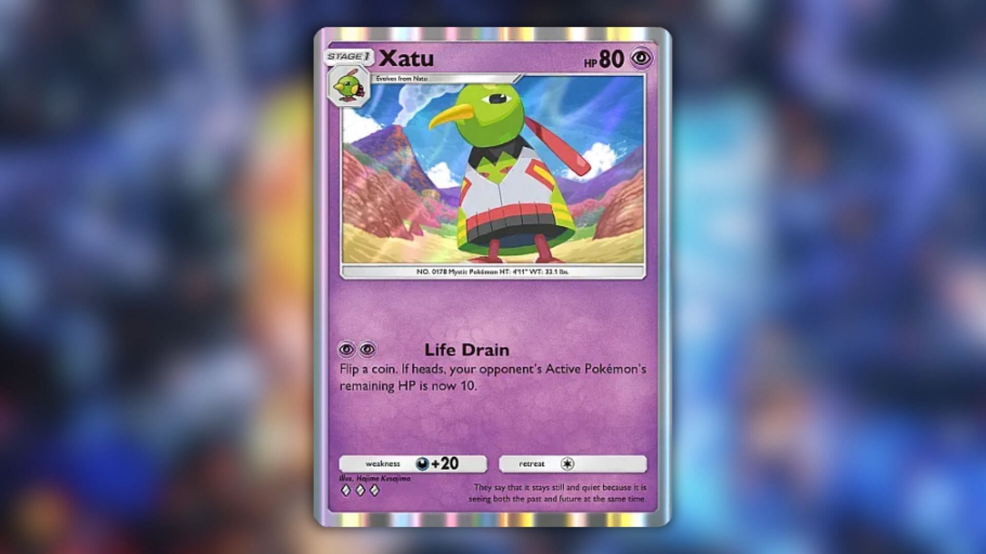 Xatu&#039;s card (Image via The Pokemon Company)