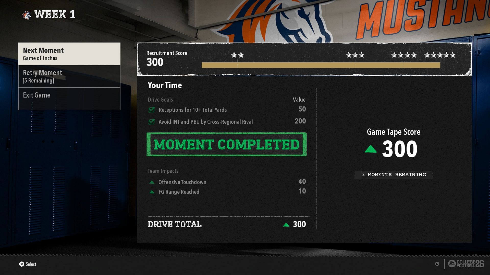 The Moments feature is restrictive (Image via EA Sports)