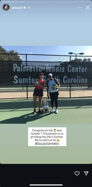 Pegula's Instagram Story congratulating Townsend after the latter's women's doubles title-winning run in Washington (Source: Instagram/jpegula)