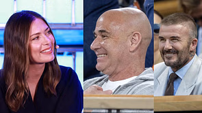 Andre Agassi leaves Maria Sharapova in splits after complaining about David Beckham & her getting limited-edition Wimbledon cans over him