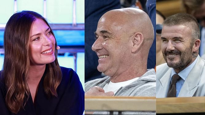 Andre Agassi leaves Maria Sharapova in splits after complaining about David Beckham & her getting limited-edition Wimbledon cans over him