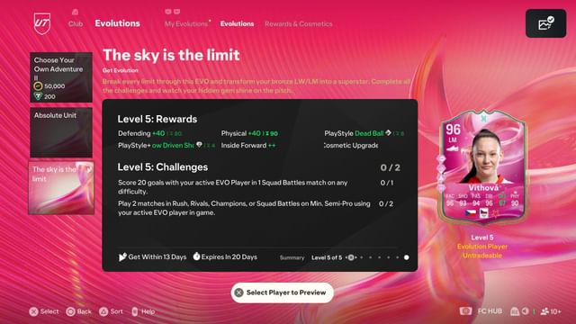 The EVO has five levels (Image via EA Sports)