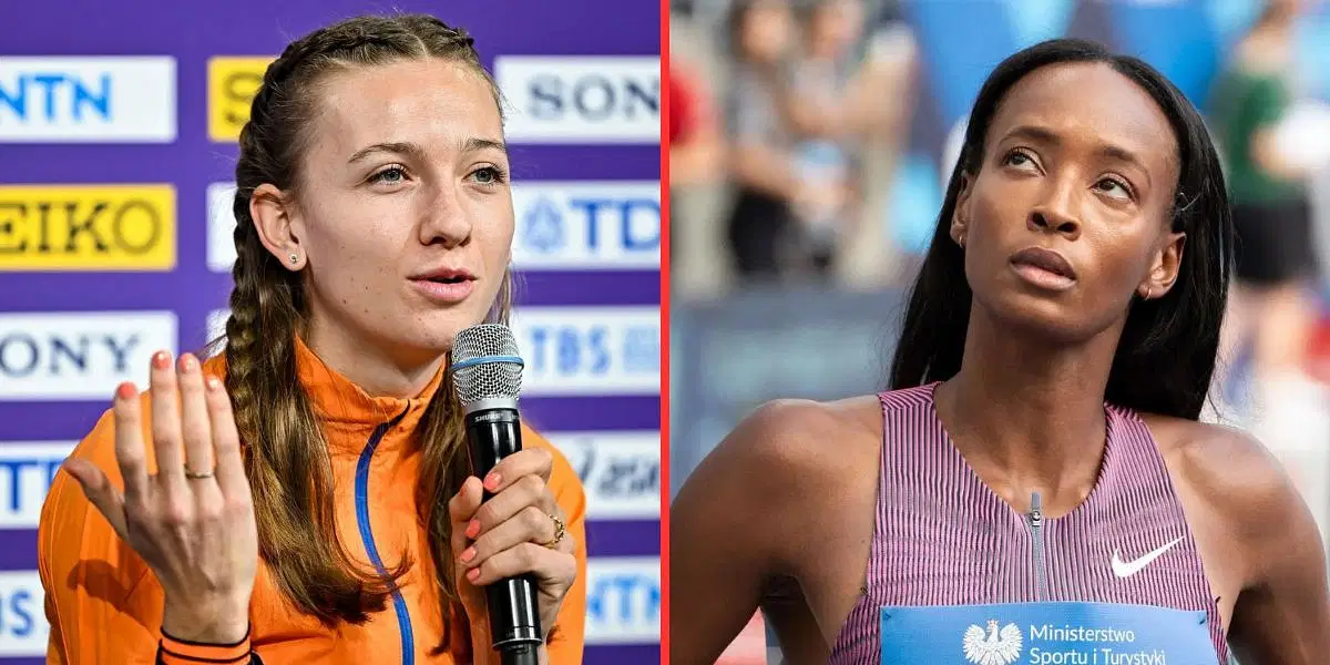 Femke Bol (L) and Dalilah Muhammad (R). PHOTO: Both from Getty Images