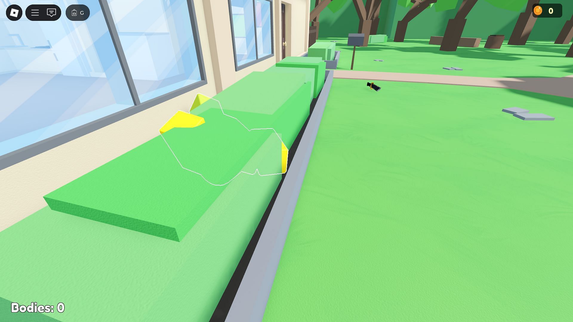 Hiding bodies in bushes (Image via Roblox)