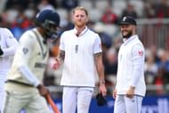 The England players got agitated when Ravindra Jadeja refused to shake Ben Stokes' hand at the start of the mandatory overs. (P/C: Getty)