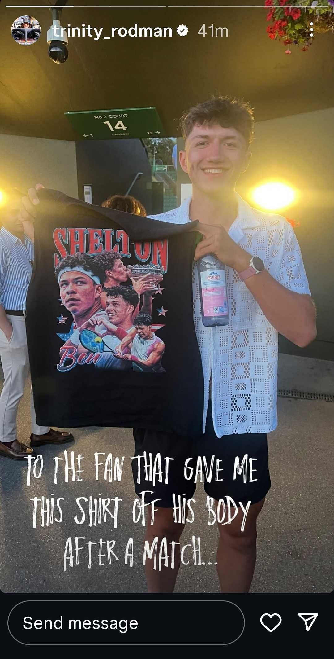 Ben Shelton&#039;s girlfriend Trinity Rodman&#039;s Instagram Story | Instagram @trinity_rodman