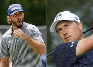 WATCH: Jordan Spieth, Max Homa, and other golf stars pick between Usain Bolt and a pro eater in bizarre hotdog sprint challenge