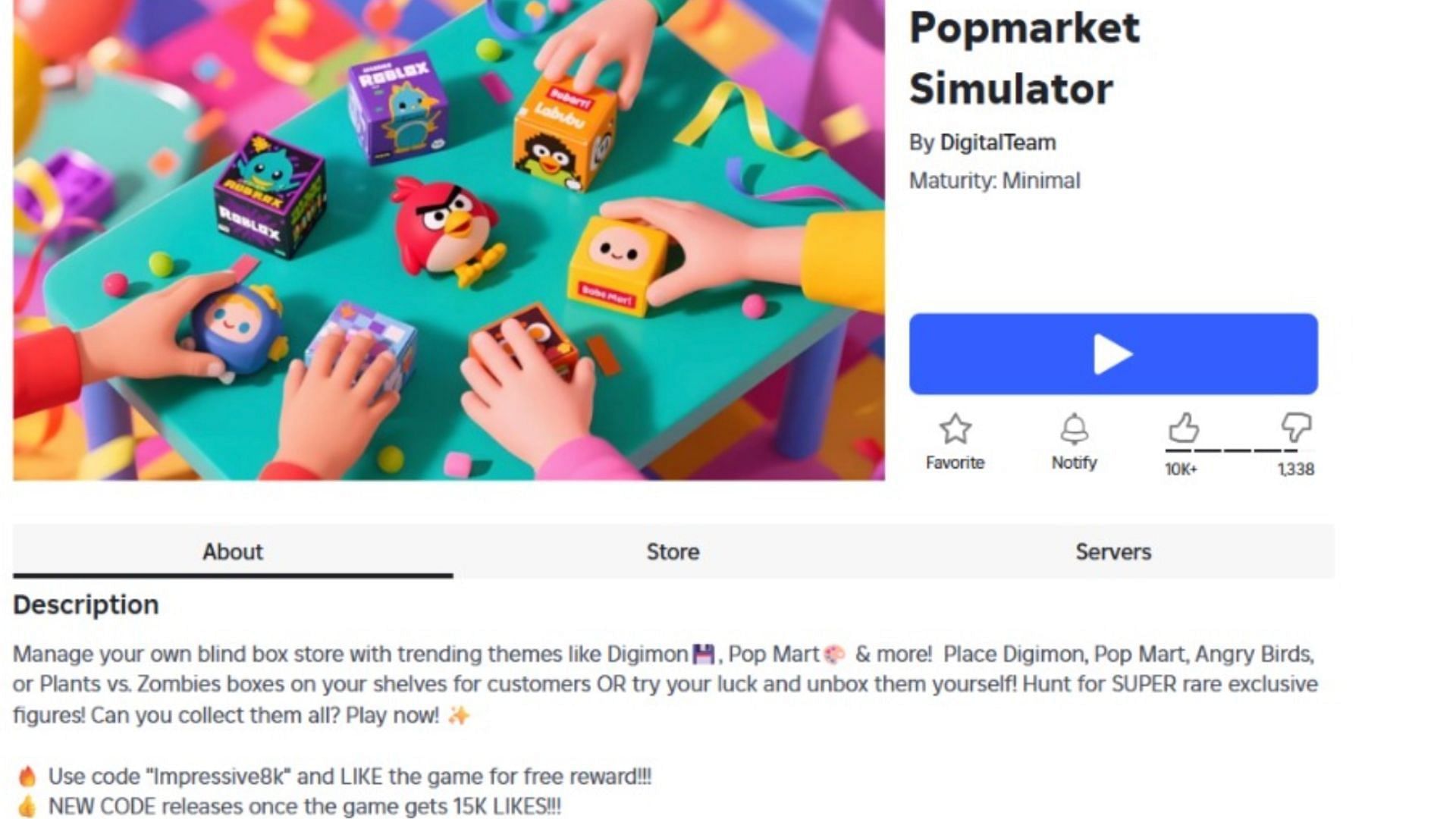 Homepage link (Image via Roblox)