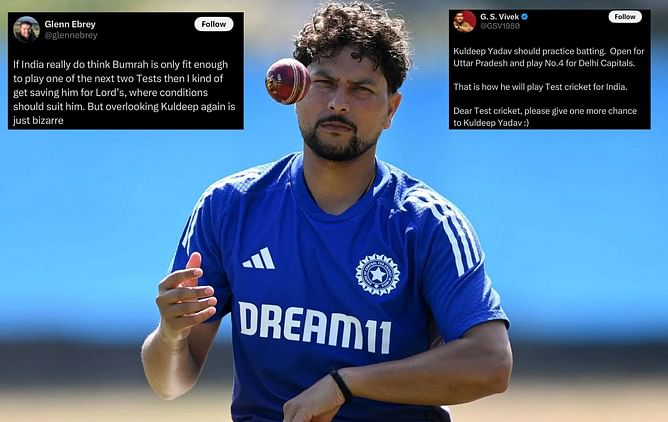 "Hard done once again" - Fans react as India bench Kuldeep Yadav for ENG vs IND 2025 2nd Test