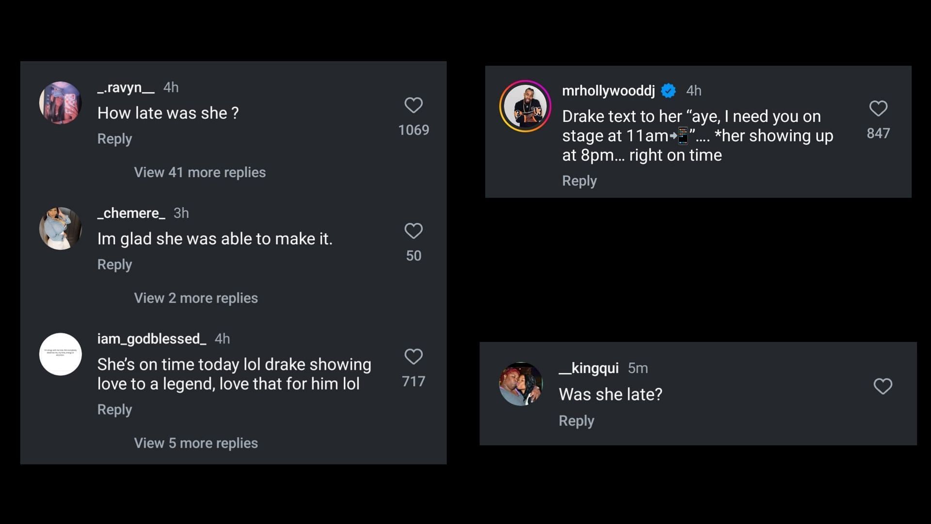 Online responses (Images via Instagram/theshaderoom)
