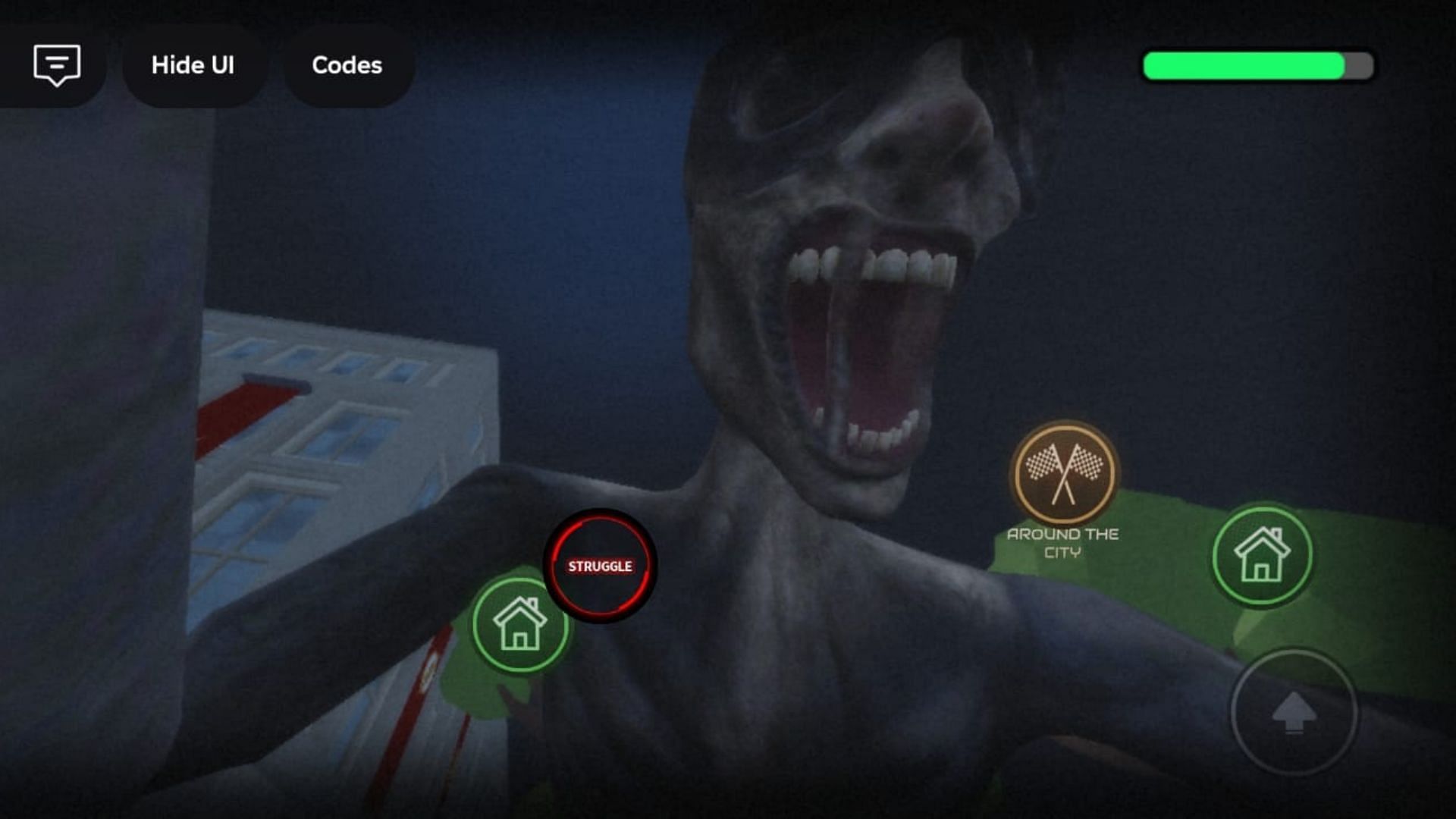 Struggle free of the wraith to begin the escape (Image via Roblox)