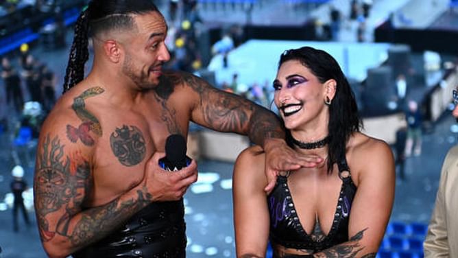 Damian Priest admits to being jealous after WWE legend hugs Rhea Ripley