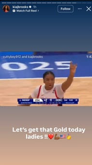 Flau'jae Johnson's mom, Kia Brooks hypes up Team U.S.A. ahead of FIBA Women's AmeriCup finals vs. Brazil - Image source: Instagram/kiajbrooks