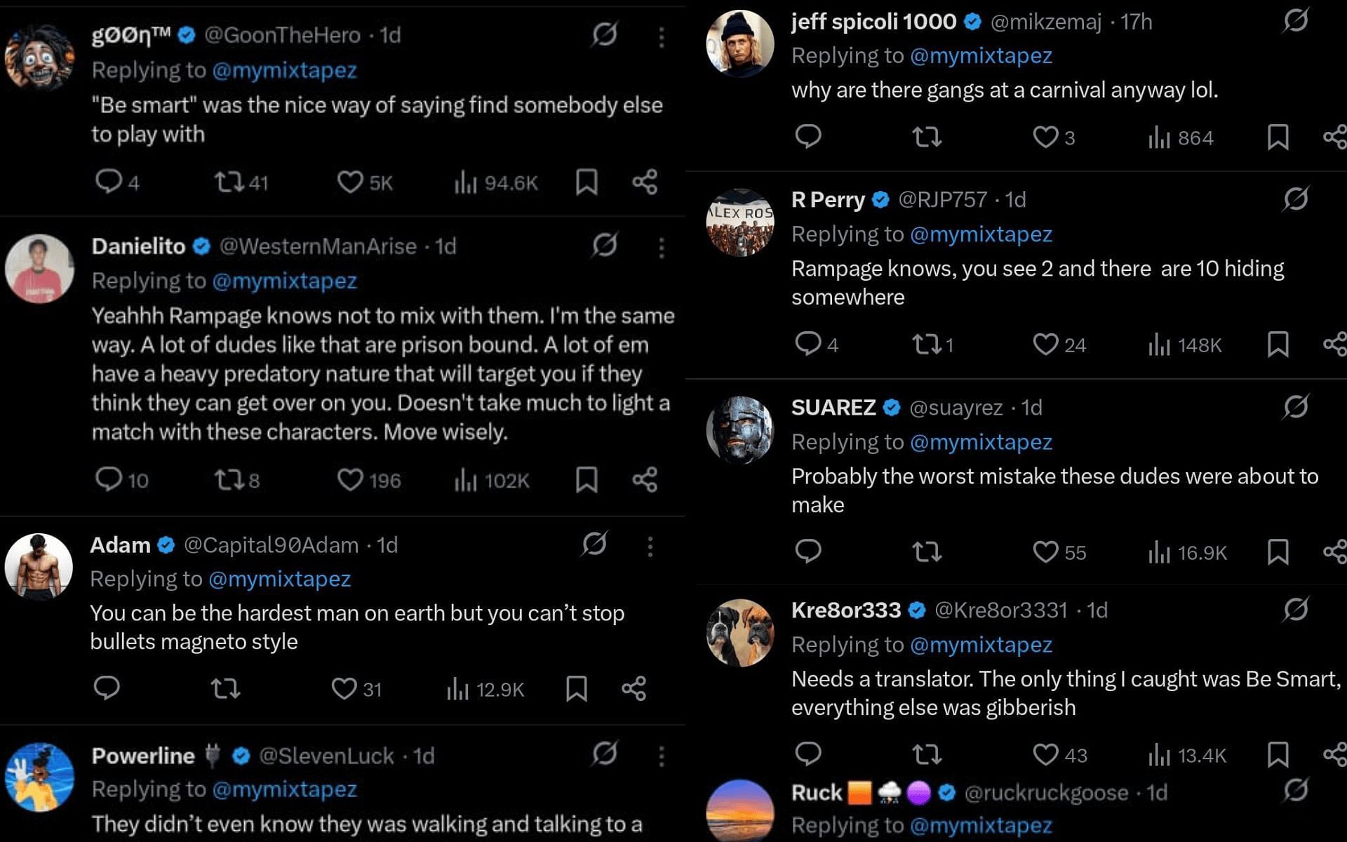 Fans&#039; reaction. [Screenshots courtesy: @mymixtapez on X]