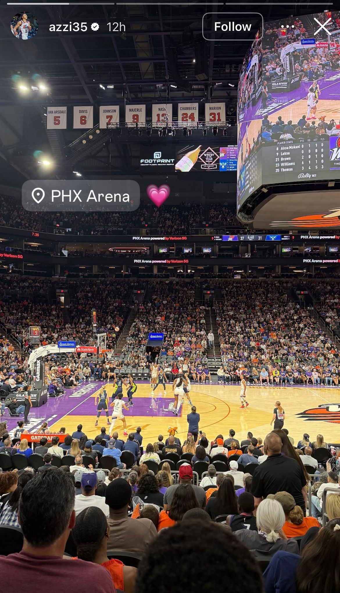 Azzi Fudd attends Paige Bueckers&rsquo; WNBA game