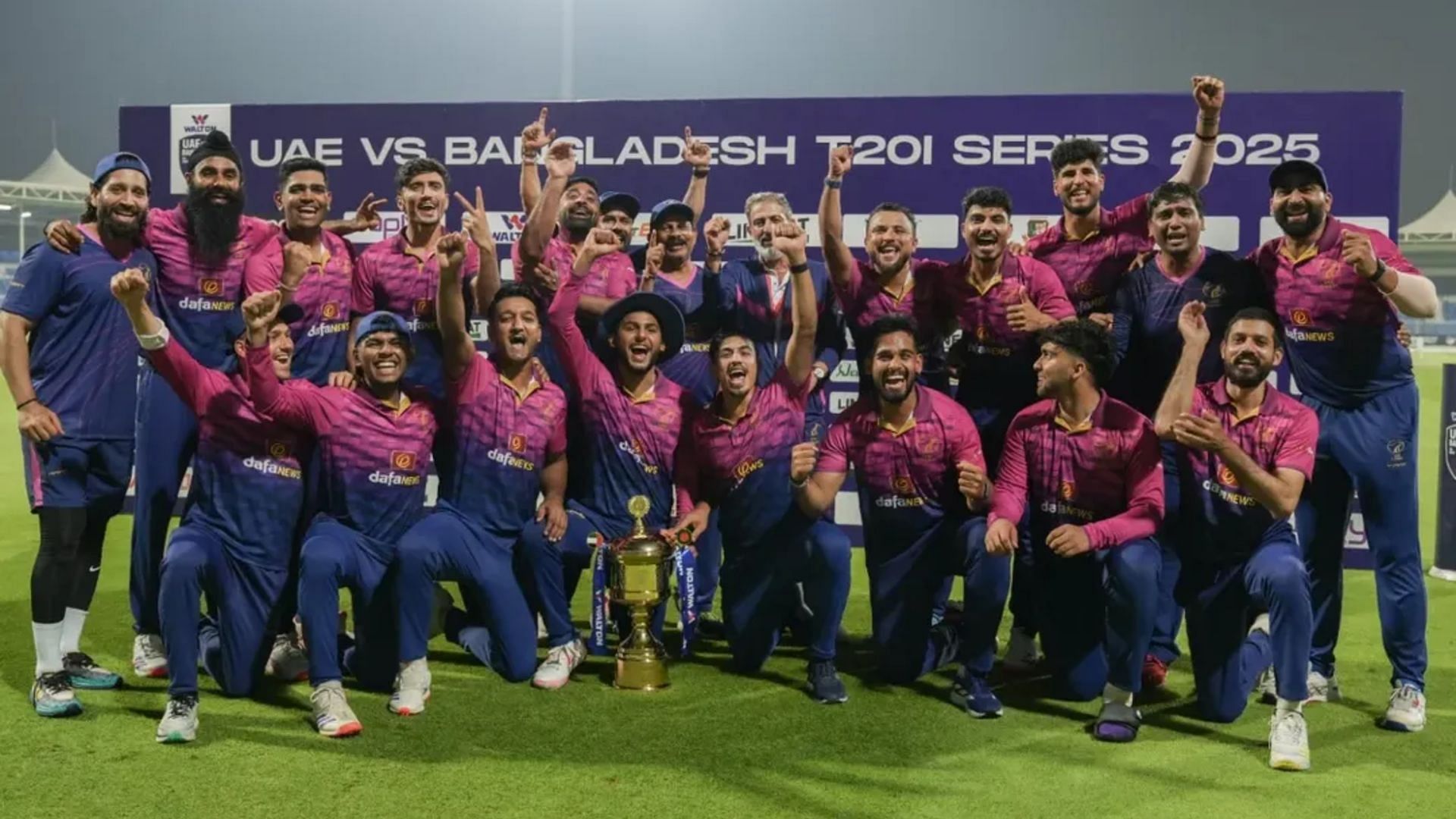 UAE team celebrate their series win against Bangladesh