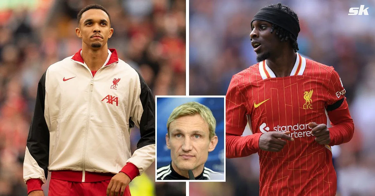 Alexander-Arnold (left), Hyypia (middle), and Frimpong (right)