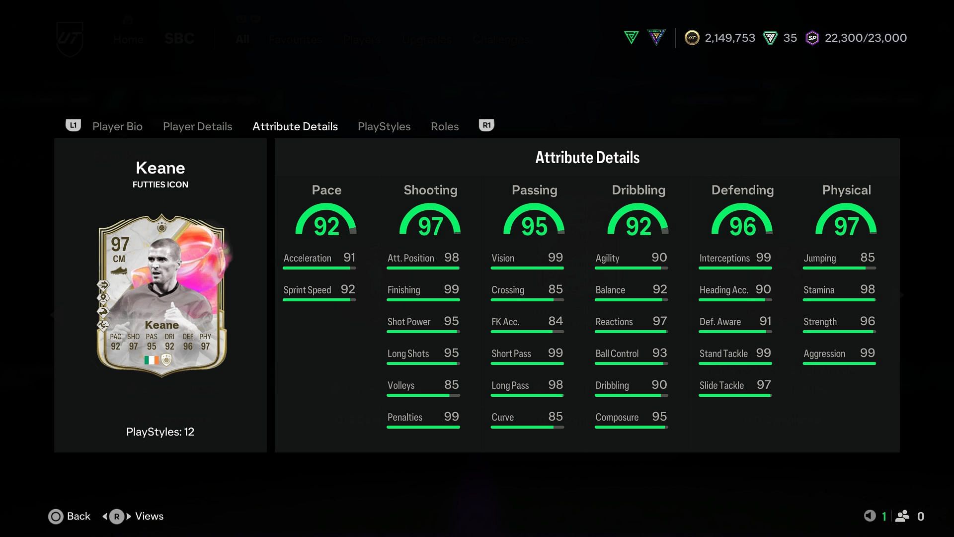 The stats (Image via EA Sports)