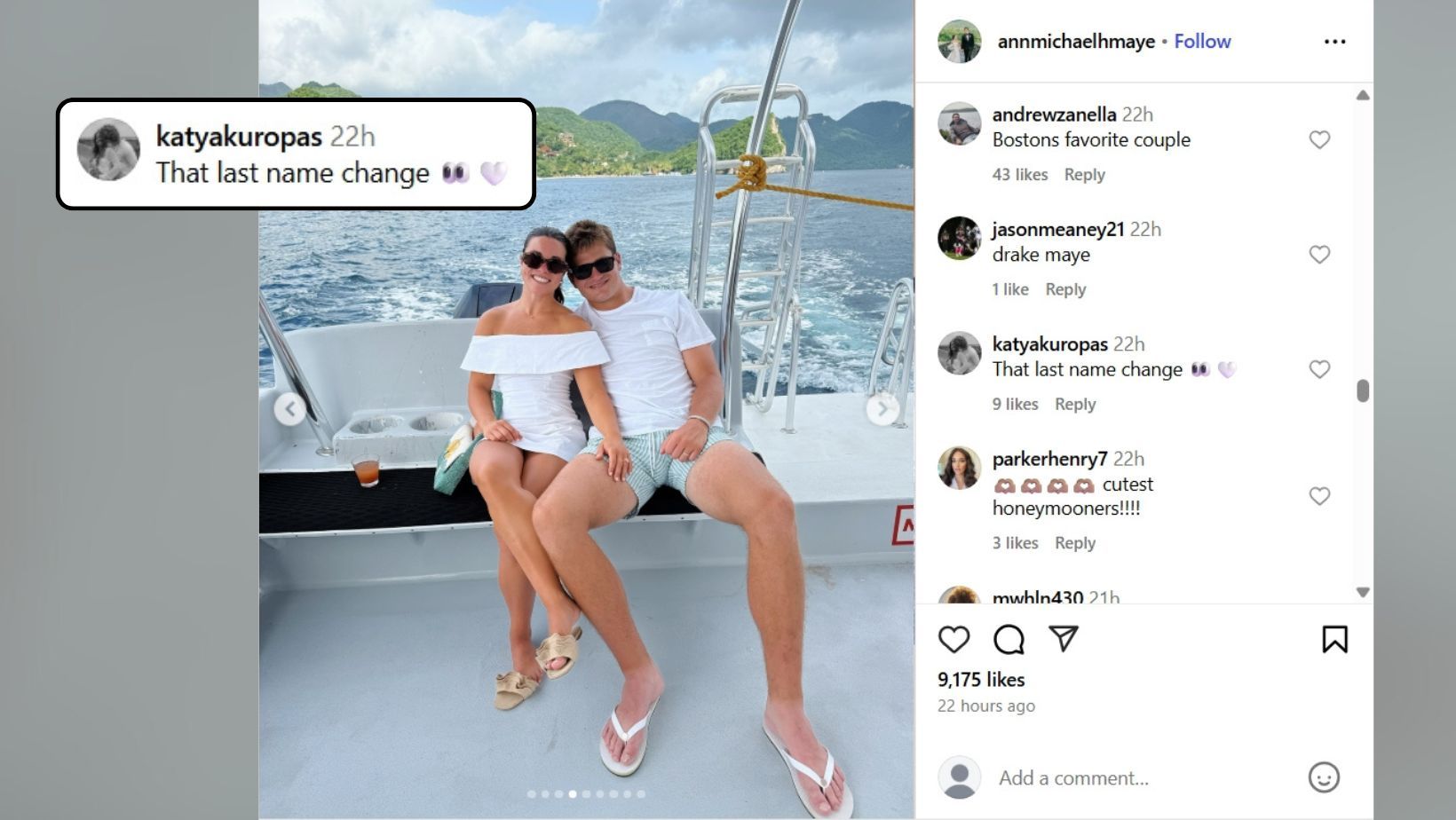 J.J. McCarthy&#039;s fianc&eacute;e sends 4-word message to Drake Maye&#039;s honeymoon pics (Image Credit: Ann Michael Hudson/IG)