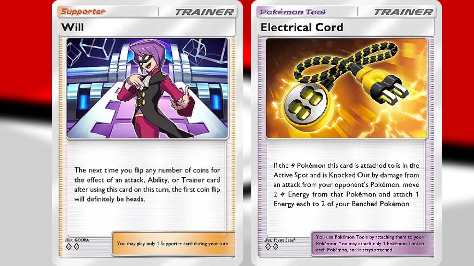 Will and Electrical Cord from PTCGP (Image via TPC)
