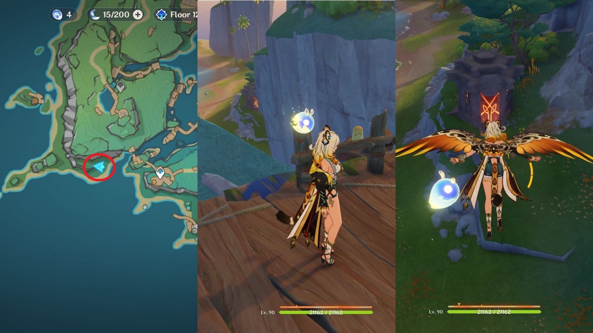 Location of the second Easybreeze Holiday Resort Shrine of Depths (Image via HoYoverse)