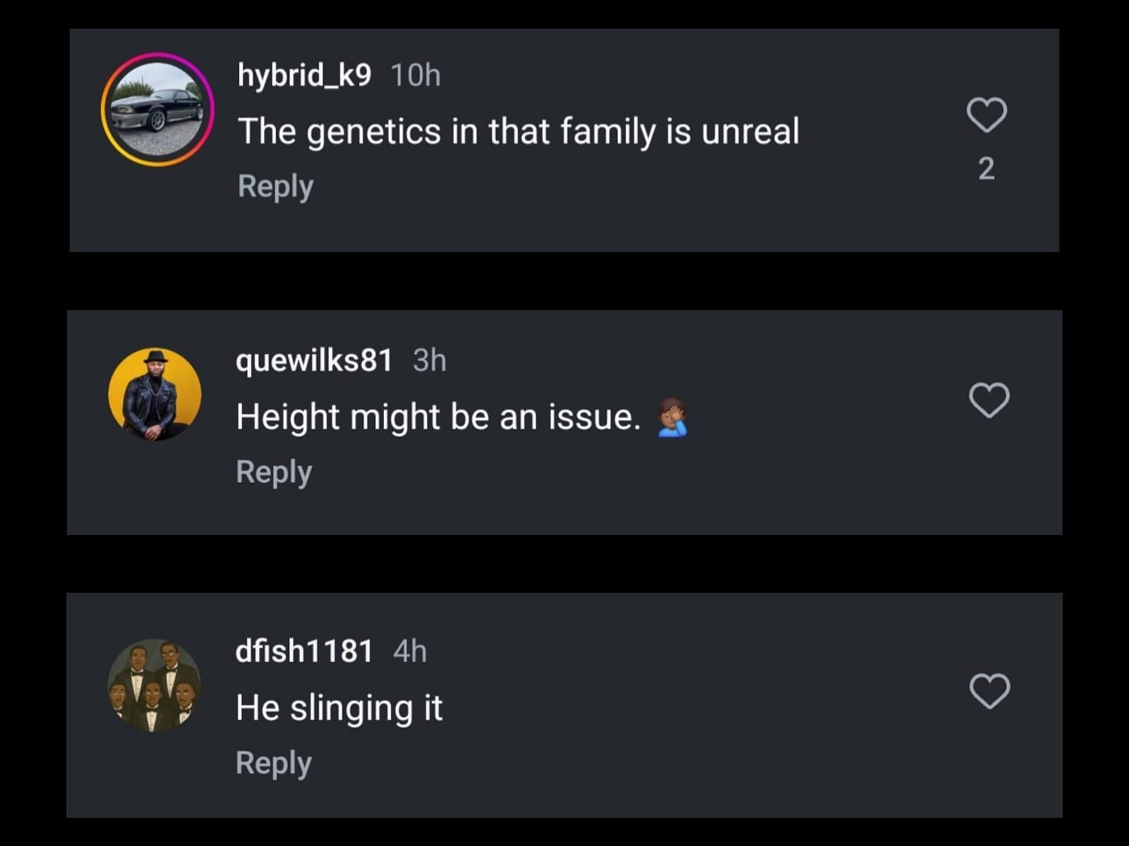 Seção de comentários de @MaxPreps no Instagram
