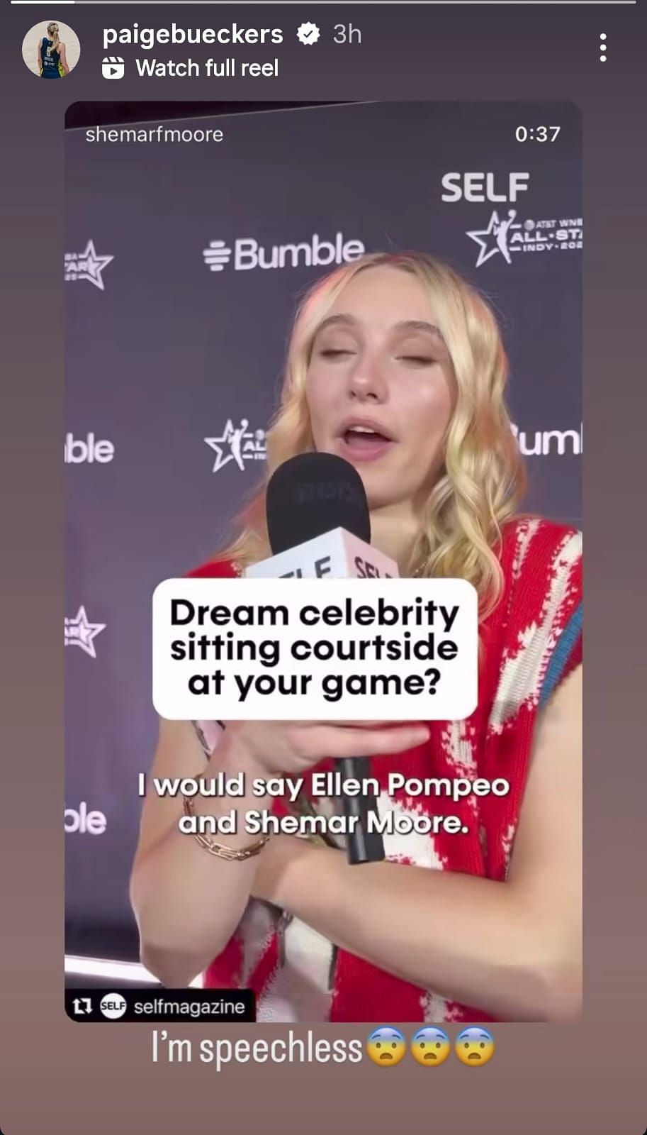 Paige Bueckers&rsquo; Instagram story