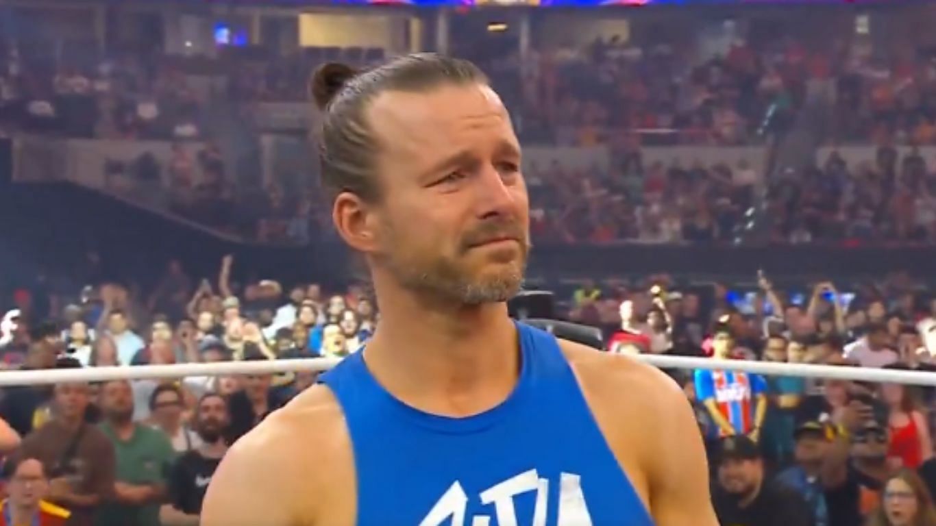 Adam Cole address the All In crowd [ Image from AEW
