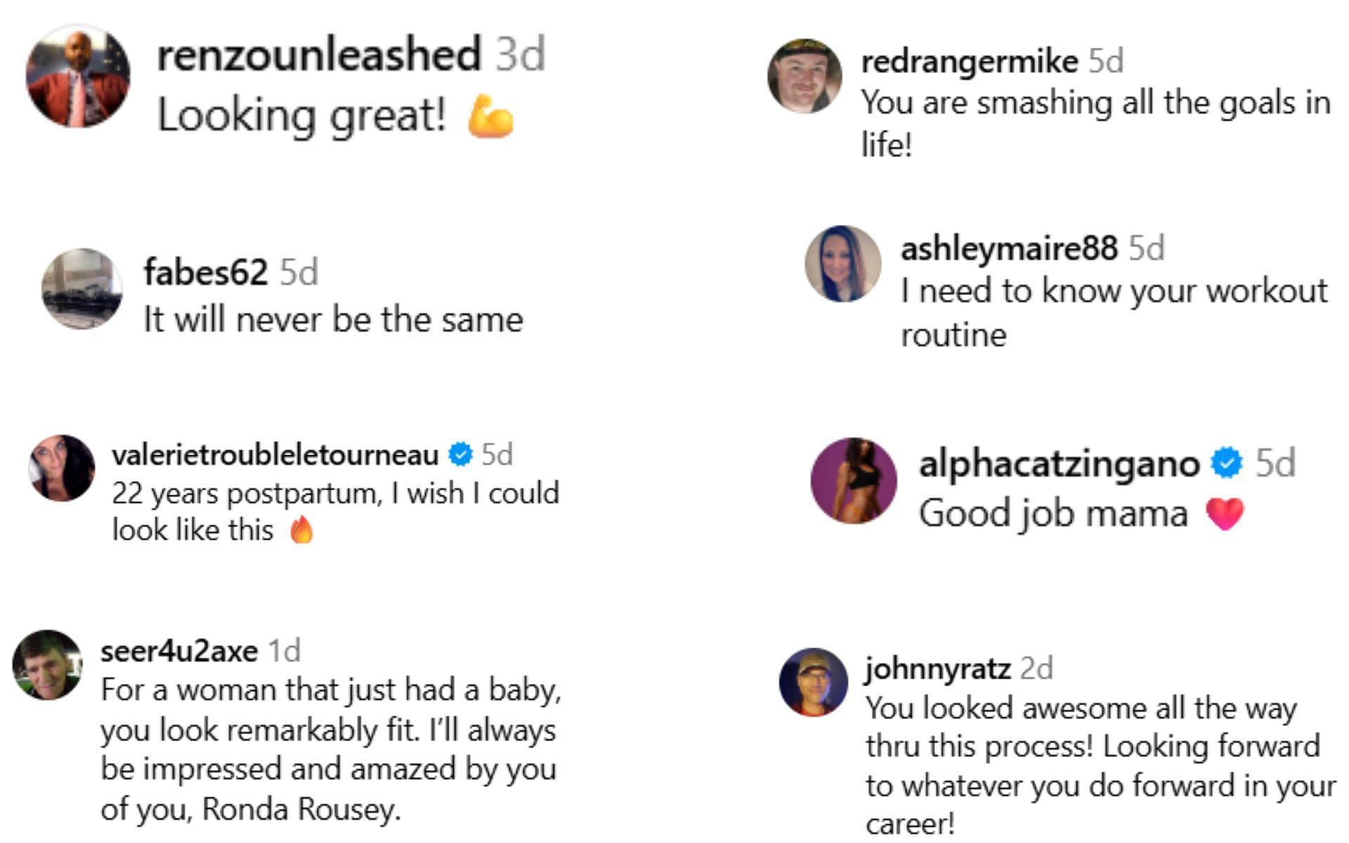 Fan reactions [Screenshots courtesy: @rondarousey on Instagram]