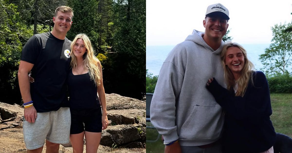 Will Howard stunned over GF Skyler Skoglund's countryside look in a denim miniskirt
