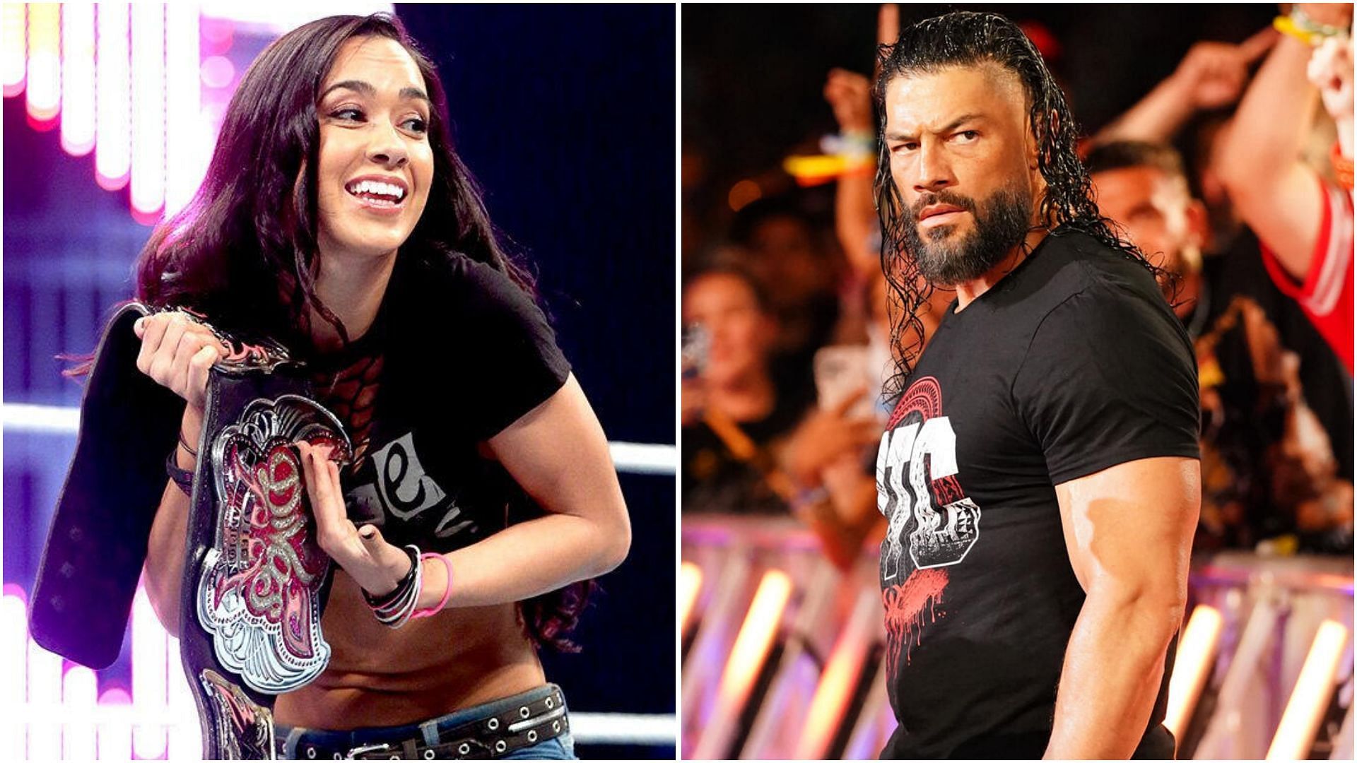 AJ Lee and Roman Reigns. (Photos: WWE.com)