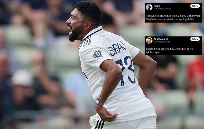 "The DSP power" - Fans erupt as Mohammed Siraj dismisses Joe Root & Ben Stokes off successive balls on Day 3 of ENG vs IND 2025 2nd Test