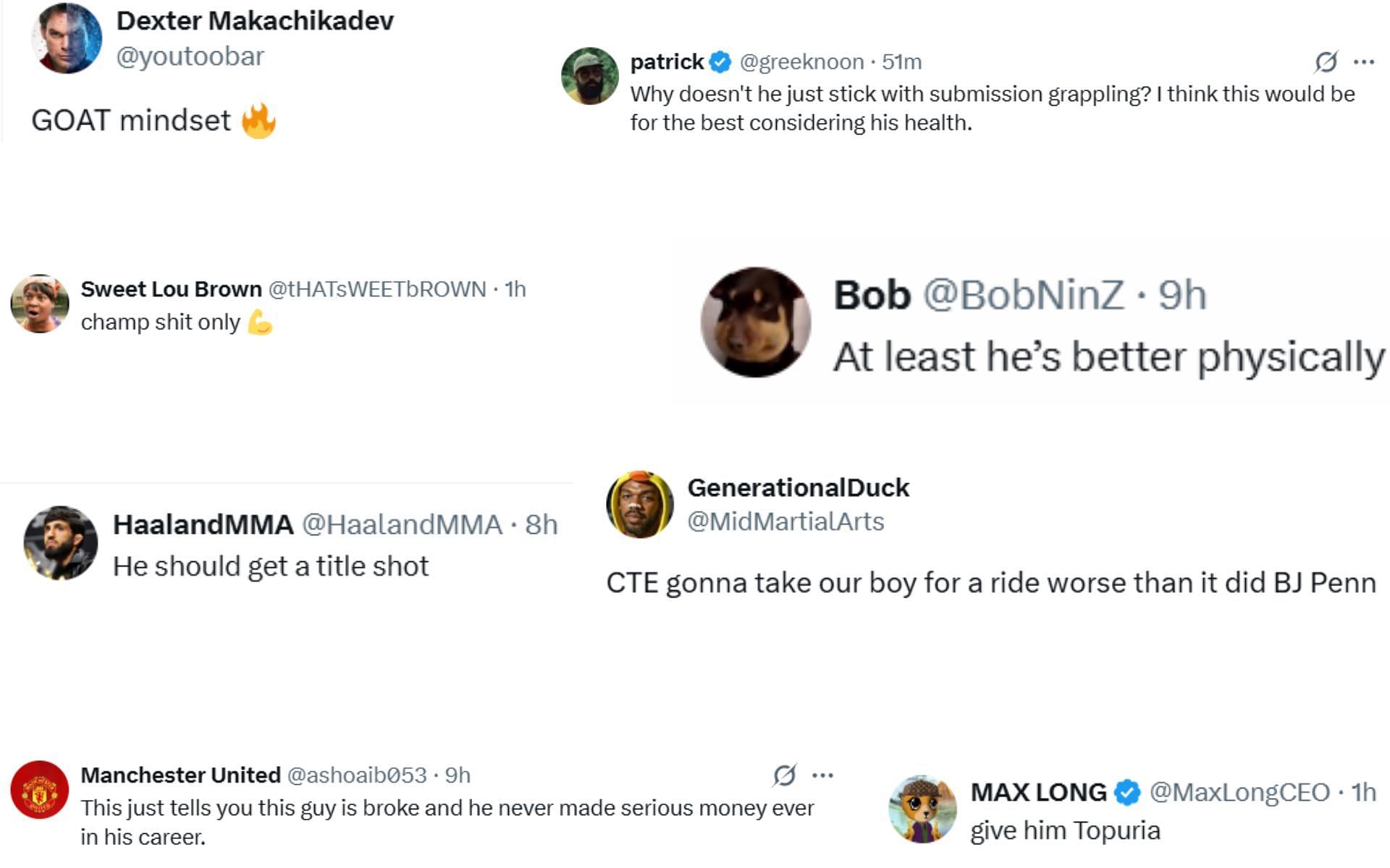 Fan reactions [Screenshots courtesy: @RedCorner_MMA on X]