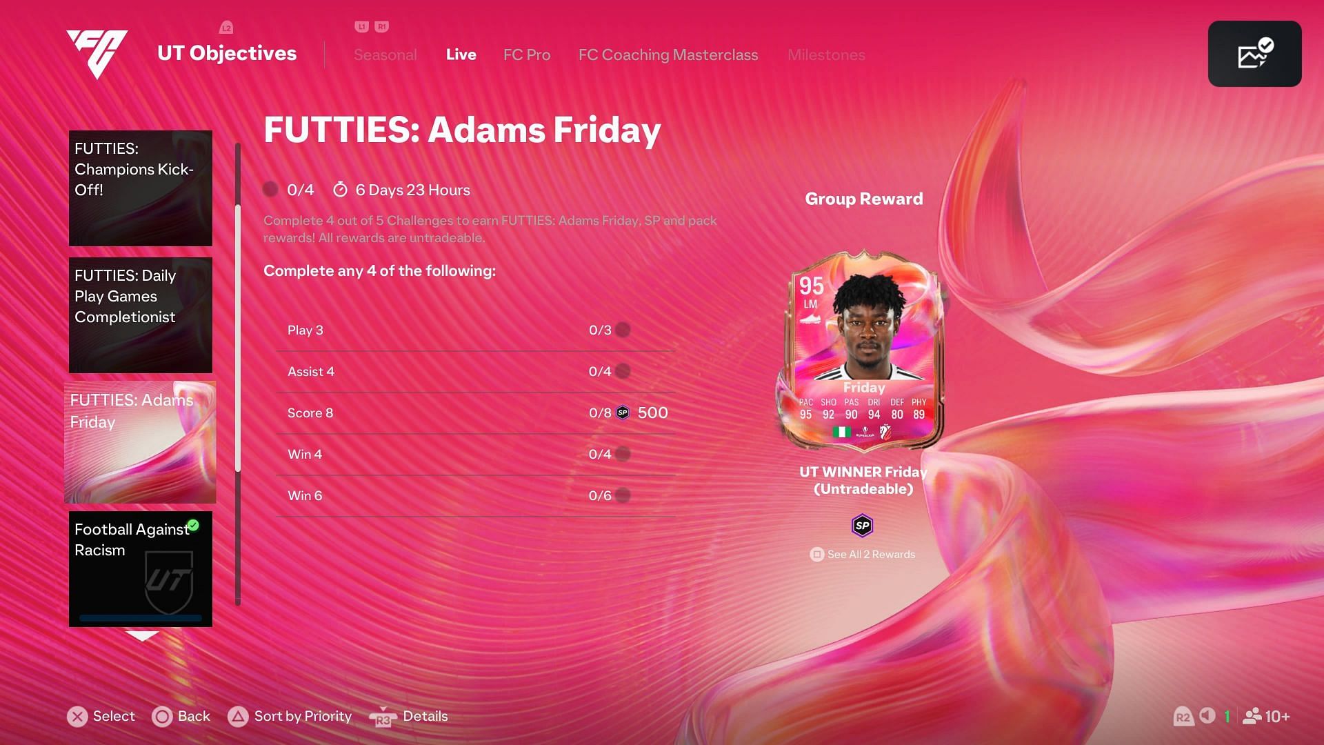 Requirements for EA FC 25 Futties Adams Friday (Image via EA Sports/SK Gaming)