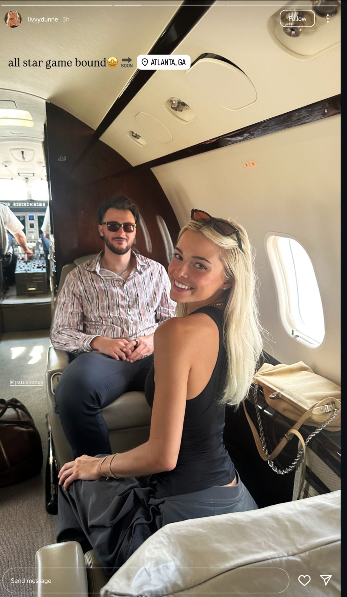 Paul Skenes & girlfriend Olivia Dunne jet off in style ahead of All