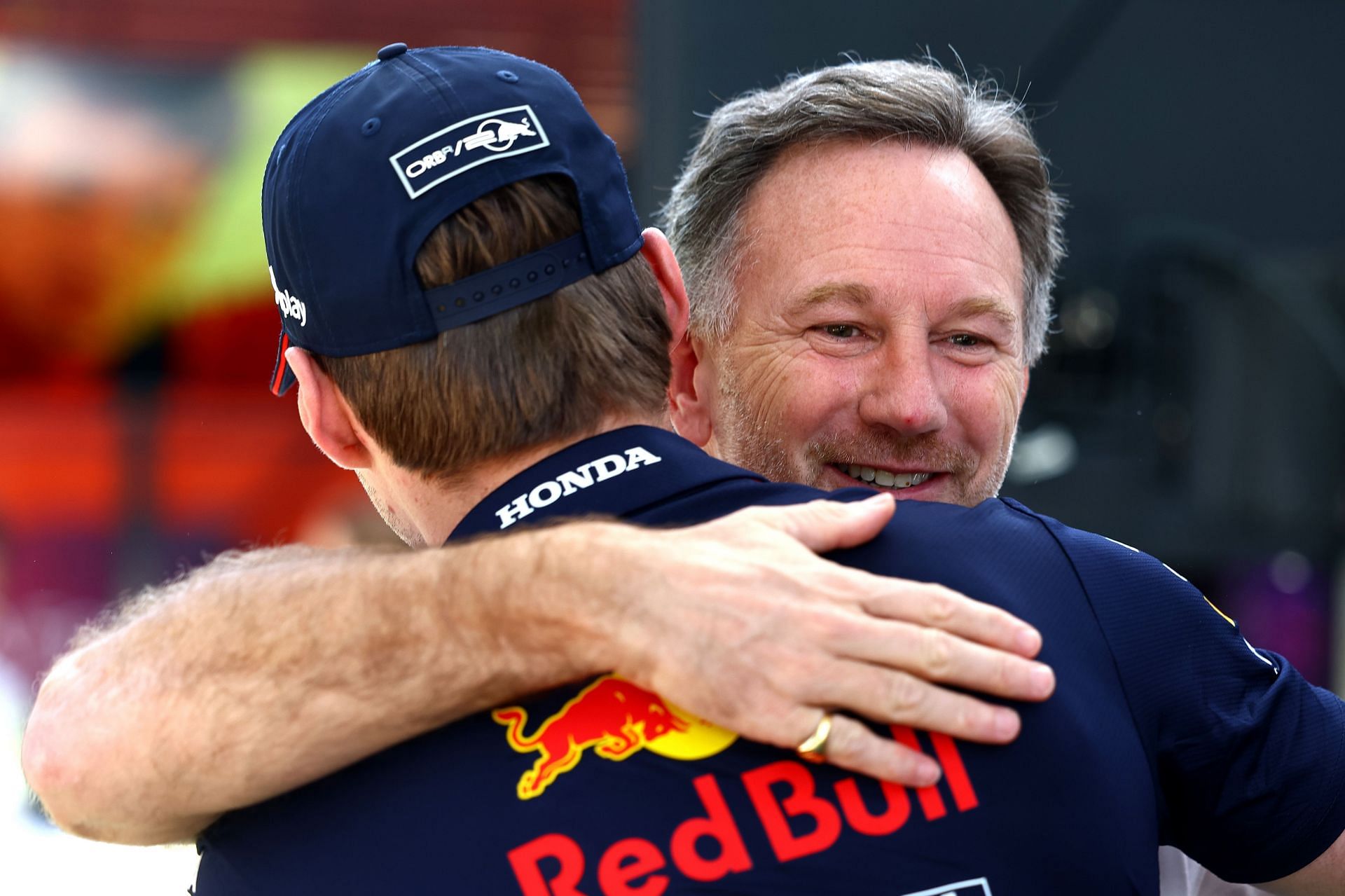 The Red Bull Racing, Christian Horner and Max Verstappen team in Melbourne, 2024. Source: Getty