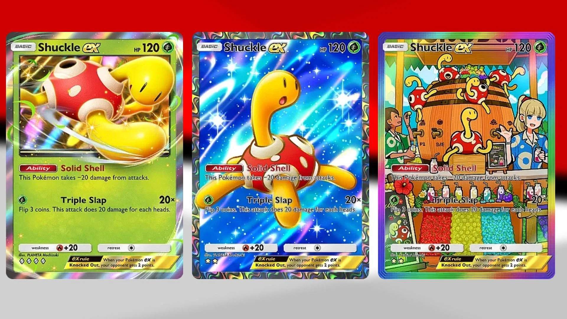 All Shuckle ex variants from Wisdom of Sea and Sky (Image via TPC)