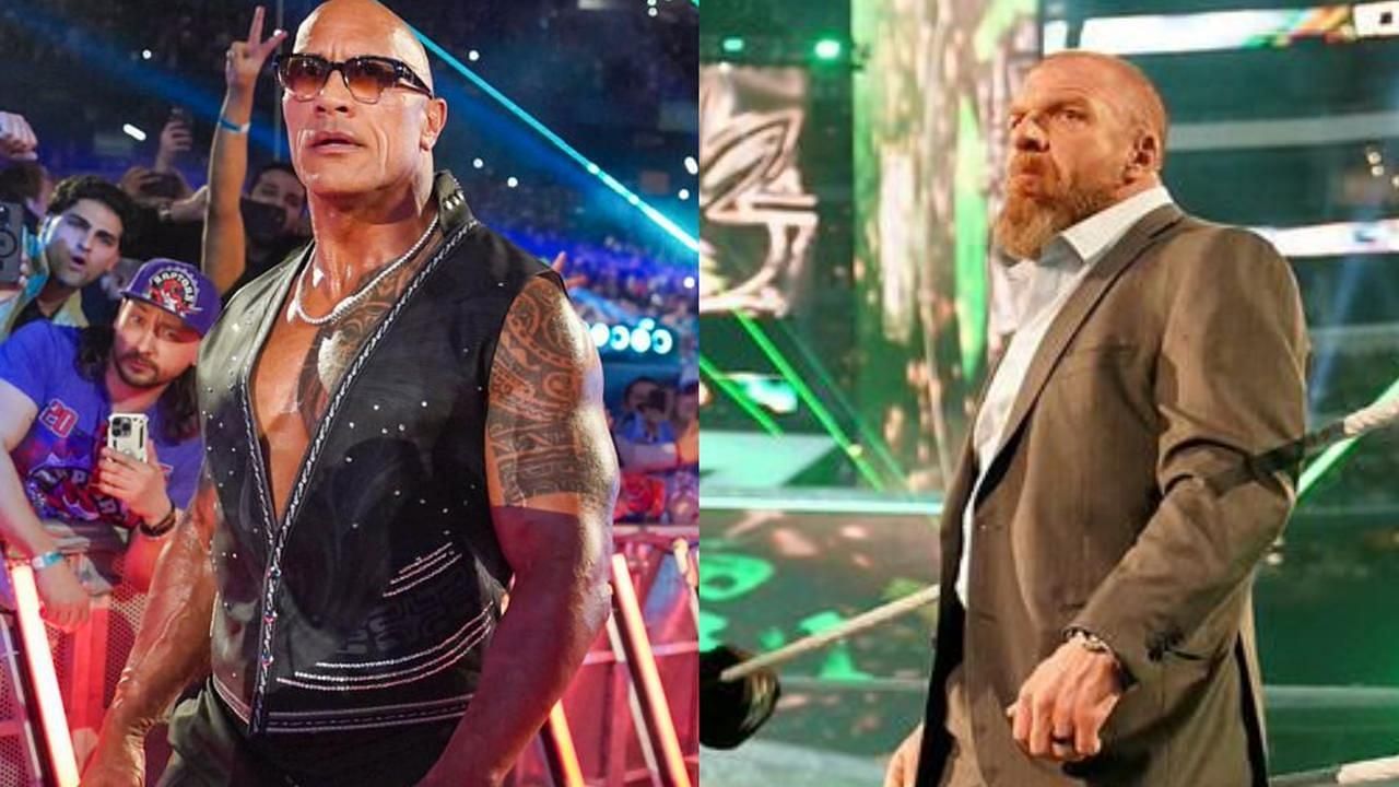 The Rock and Triple H at odds? (Images from WWE.com)