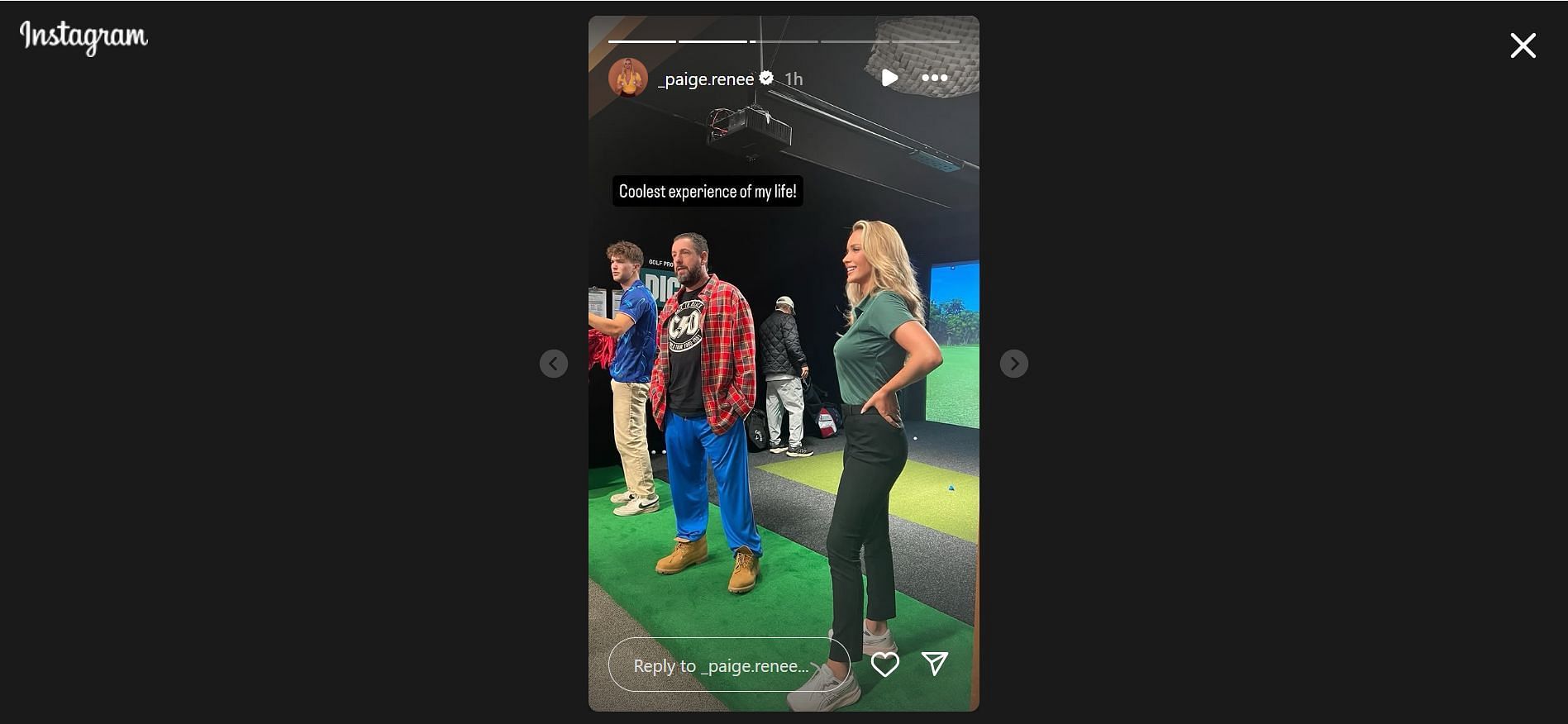 Paige Spiranac in a photoshoot along with Adam Sandler (Image Credit: Instagram @_paige.renee)