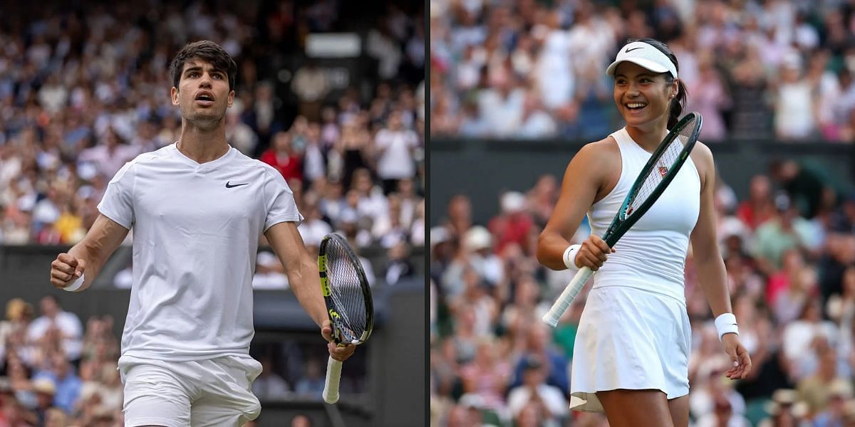 Carlos Alcaraz and Emma Raducanu will be in action on Day 5 of Wimbledon 2025. (Photos: Getty)