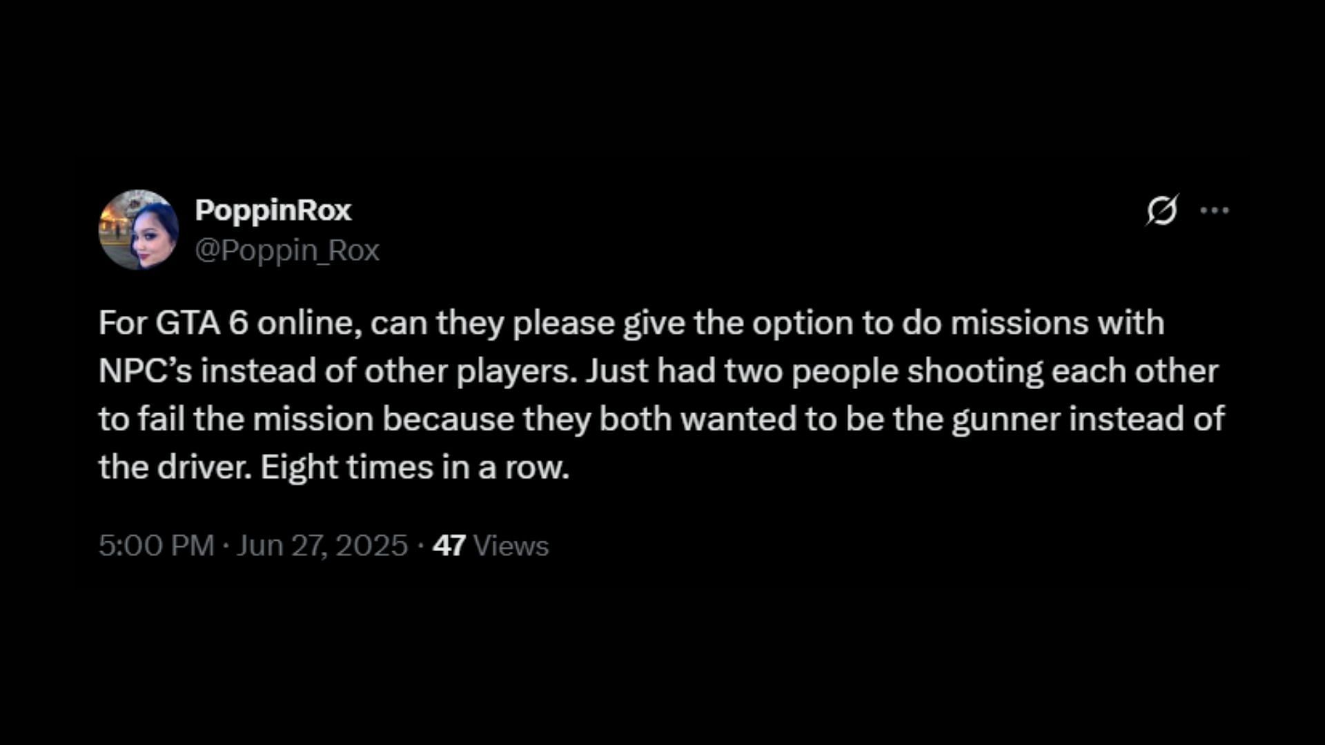 Rockstar should make the solo experience more enjoyable (Image via X)