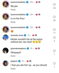 Lauren Betts in awe as Kiki Rice shares moments from ESPY 2025 with boyfriend and NBA Champ Cason Wallace. (Images via Instagram @kik.rice)